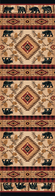 Rustic Bear Parade Rug - 2 x 8