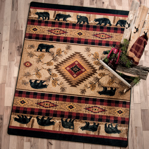 Rustic Bear Parade Rug - 5 x 8