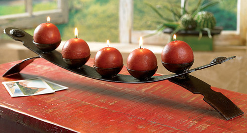 Rustic Bench Candle Holder
