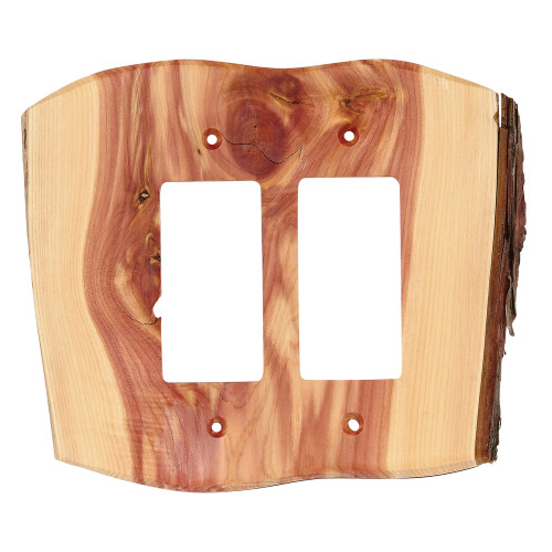 Rustic Juniper Wood Double Rocker Cover
