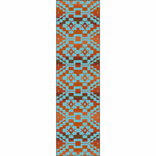 Sacred Trail Red Burst Rug - 2 x 8