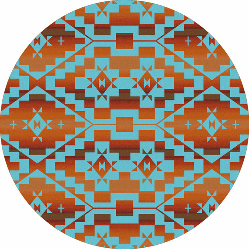 Sacred Trail Red Burst Rug - 8 Ft. Round