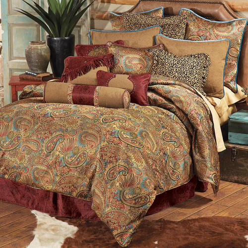 San Angelo Comforter Set with Red Bedskirt- King - OUT OF STOCK UNTIL 08/08/2025
