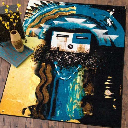 Santa Fe Boogie Blue Rug - 8 x 11