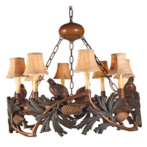 Short Tailed Quail Chandelier