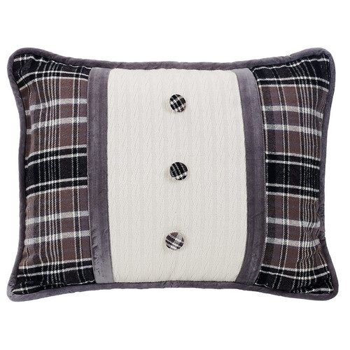 Silver Mountain Oblong Pillow with Covered Buttons