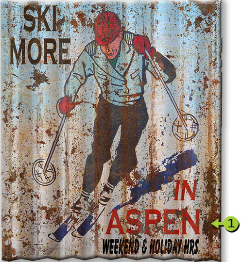 Ski More Personalized Corrugated Metal Sign