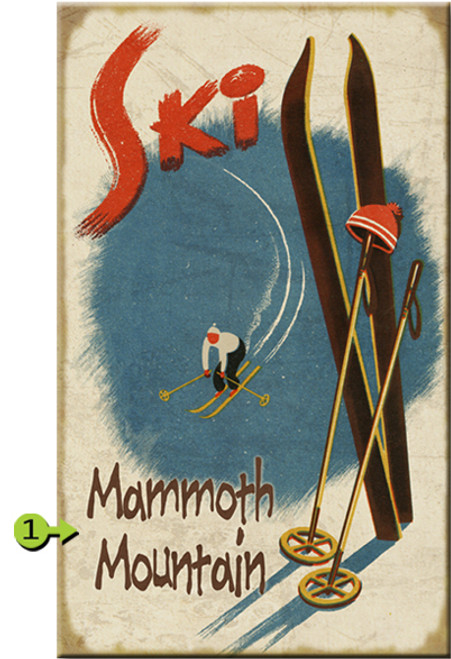 Skis in Snow Personalized Sign - 23 x 39