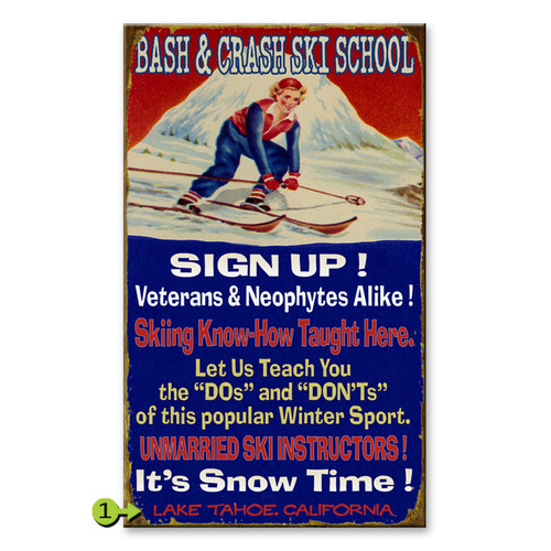 Ski School Sign 18 x 30