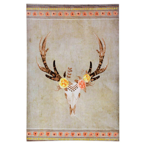 Skull with Flowers Canvas Art