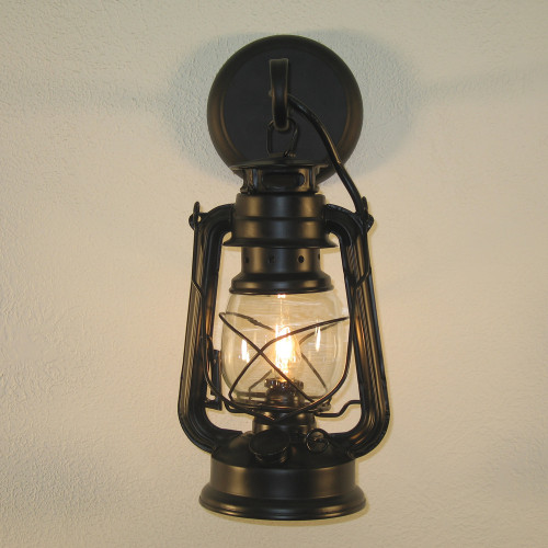 Small Black Lantern Wall Sconce