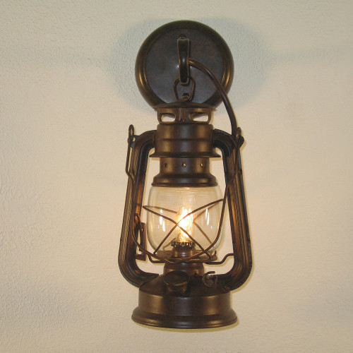 Small Rustic Lantern Wall Sconce
