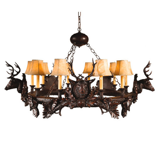 Small Stag Head Chandelier - 10 Light