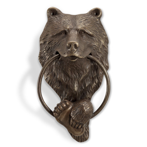 Smiling Bear Brass Doorknocker