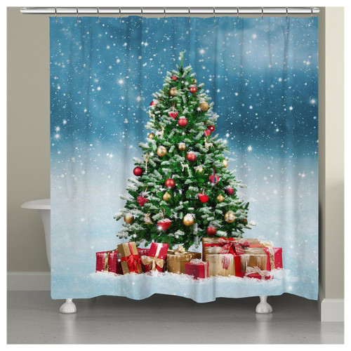 Snow and Tree Shower Curtain