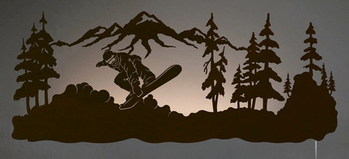 Snowboarder Back Lit Wall Art