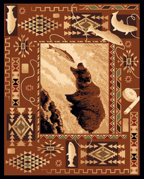 Southwest Fisher Bear Rug - 2 x 3