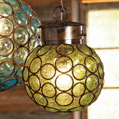 Southwest Glass Sphere Pendant Light - Medium