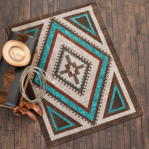 Southwest Nights Turquoise Rug - 4 x 5