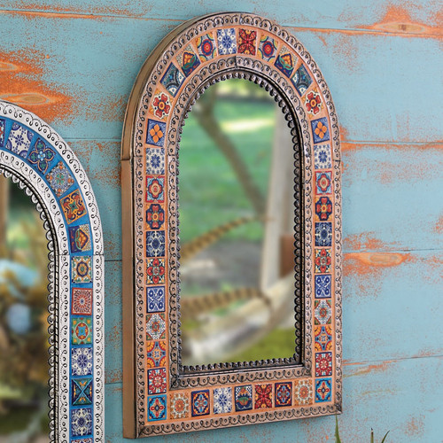 Southwest Talavera Mirror - Orange