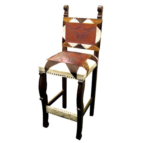 Spanish Heritage Western Hair on Hide Barstools - Set of 3