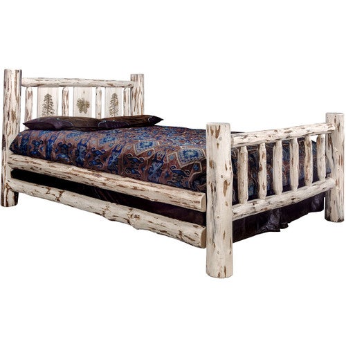 Frontier Bed with Laser-Engraved Pine Tree