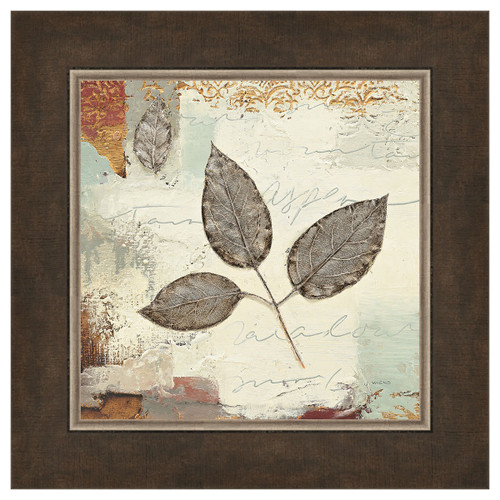 Square Silver Leaves II Framed Print