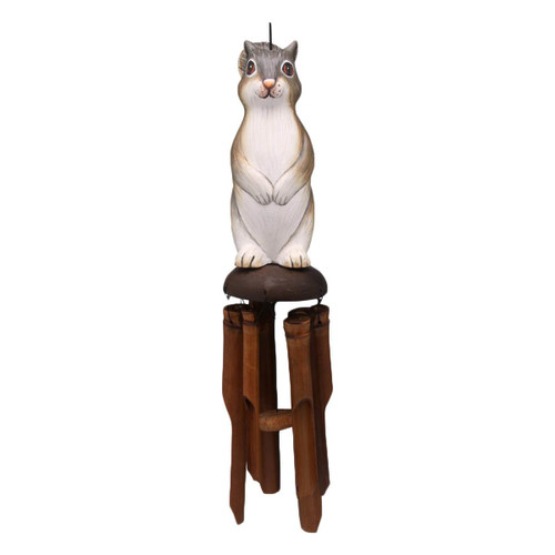 Standing Squirrel Bamboo Wind Chime