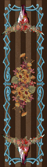 Steer Head Blossom Rug - 2 x 8