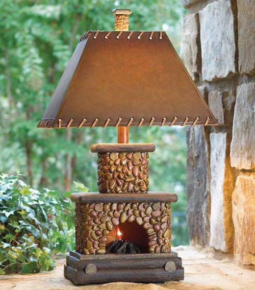 Stone Fireplace Lamp
