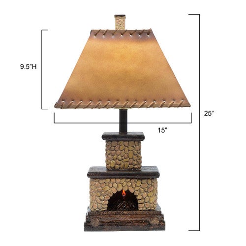 Stone Fireplace Lamp