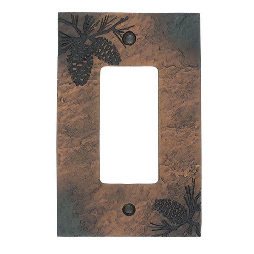 Stone Finish Pinecone Single Rocker Cover
