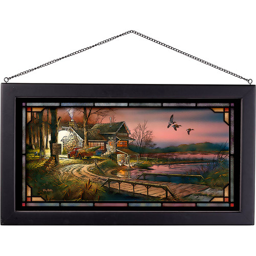 Sunset Cabin Stained Glass Art