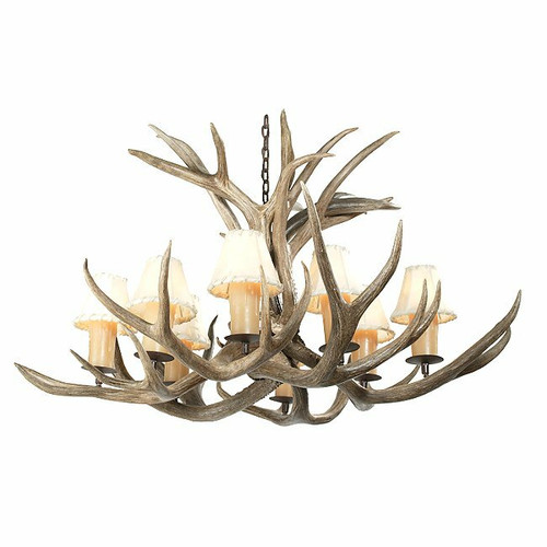 Mule Deer Antler Single Tier Chandelier - 8 Light