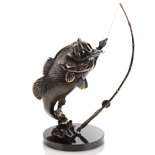 Taking the Bait Brass Sculpture