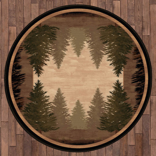 Tall Pine Woods Rug - 8 Ft. Round