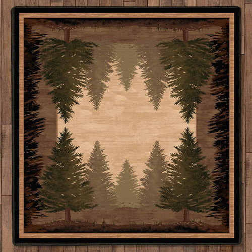 Tall Pine Woods Rug - 8 Ft. Square