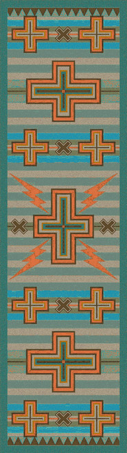 Tempest Turquoise & Gray Rug - 2 x 8