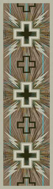Temple Gray & Turquoise Rug - 2 x 8