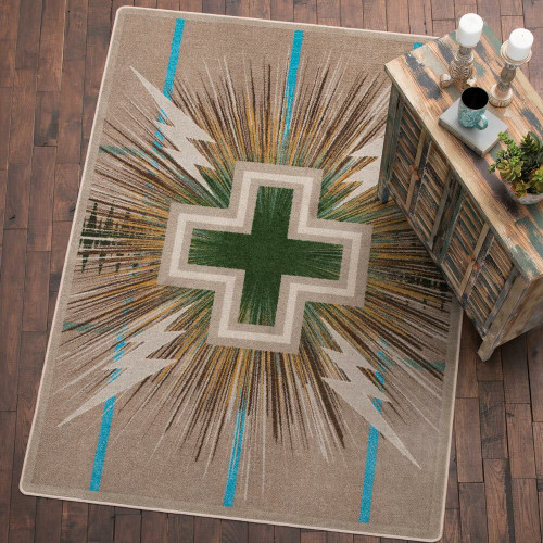 Temple Gray & Turquoise Rug - 4 x 5
