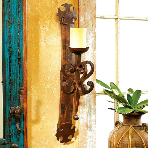 Tequila Barrel Scroll Wall Candle Holder