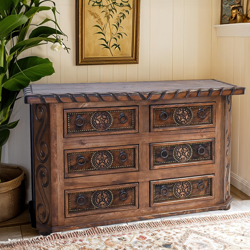Texas Star Cowhide 6-Drawer Dresser