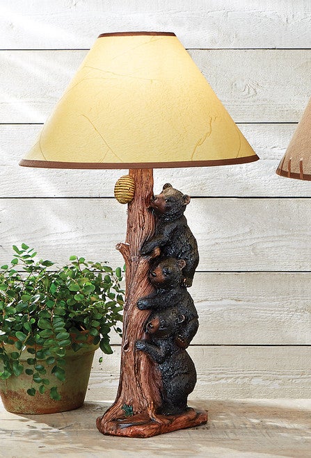 Three Black Bears Table Lamp - SALE