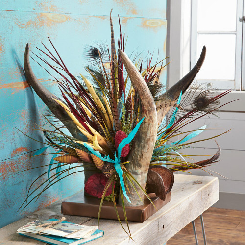 Three Horn Floral Arrangement