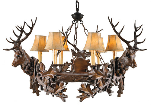 Three Royal Stags Chandelier