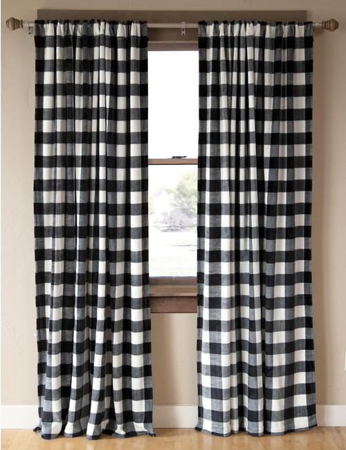 Timber Black & White Plaid Drapes
