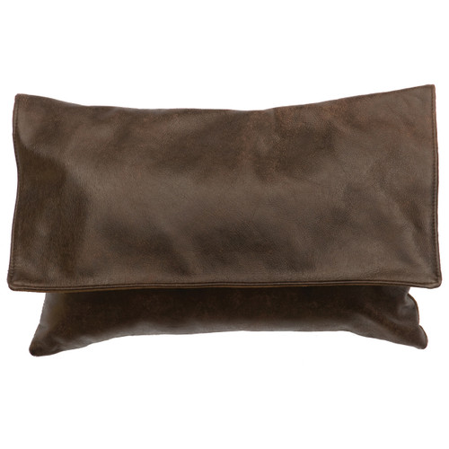 Timber Leather with Flap and Fabric Back Pillow