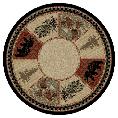 Timber Woods Bear Rug - 8 Ft. Round