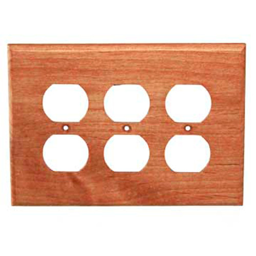 Traditional Wood Outlet Cover - Triple