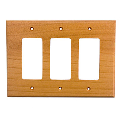 Traditional Wood Rocker Switch Cover - Triple